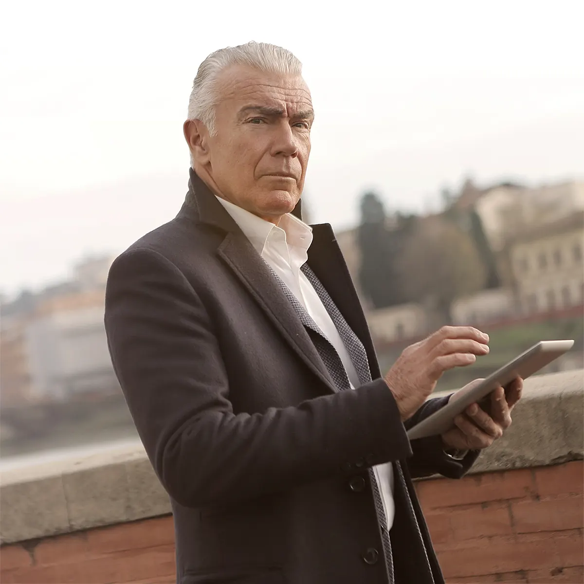 man looking at you, while he is buying bitcoin